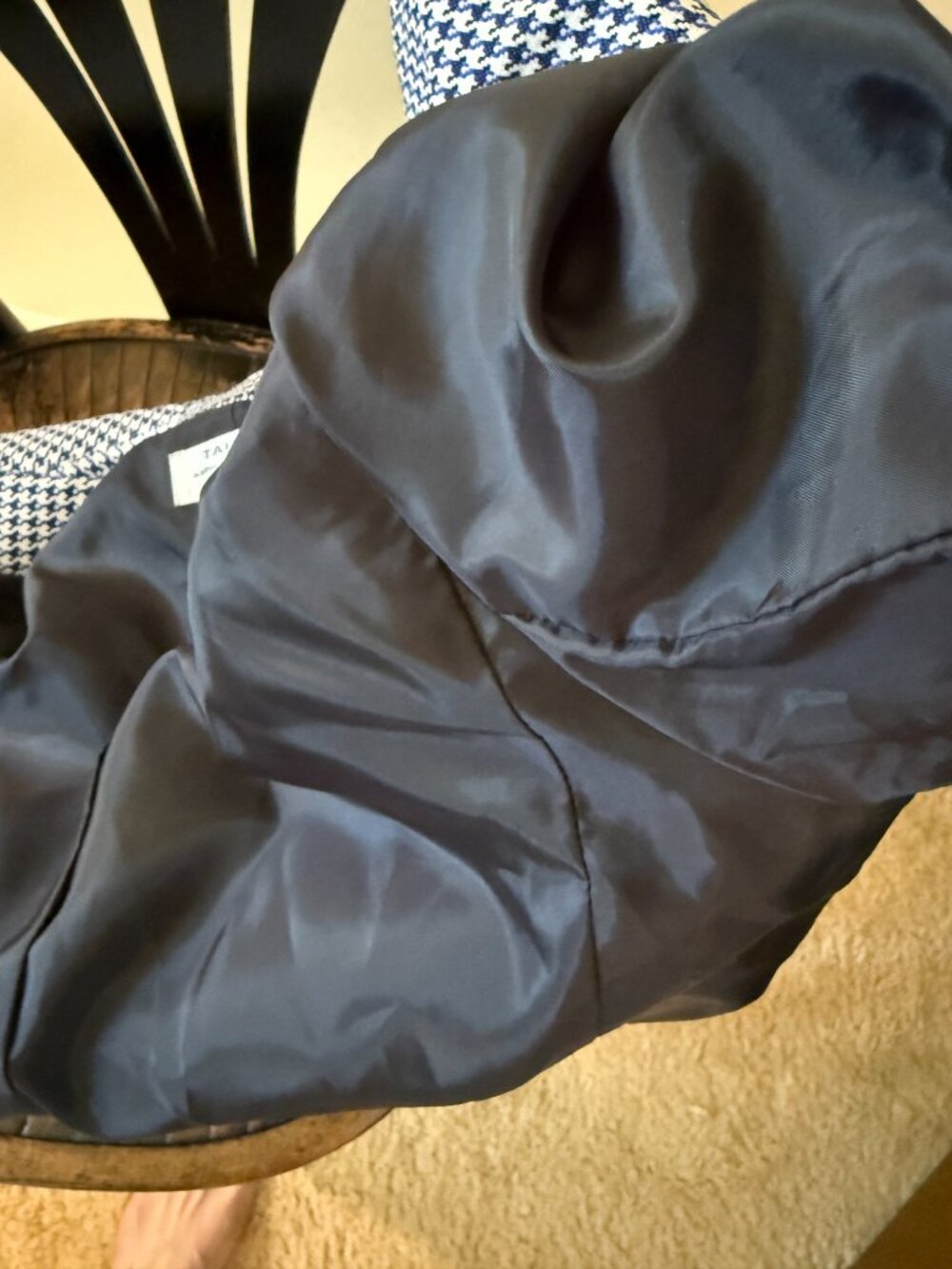 Tahari ASL Houndstooth Cropped Blazer Mod Retro 90s Preppy Old Money Academia - Picture 9 of 10